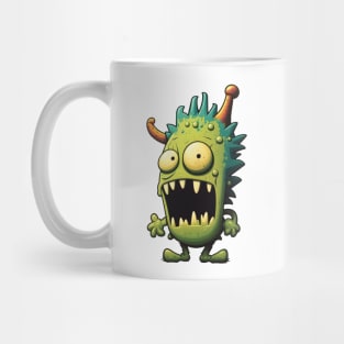 Green Cute Little Monster Mug